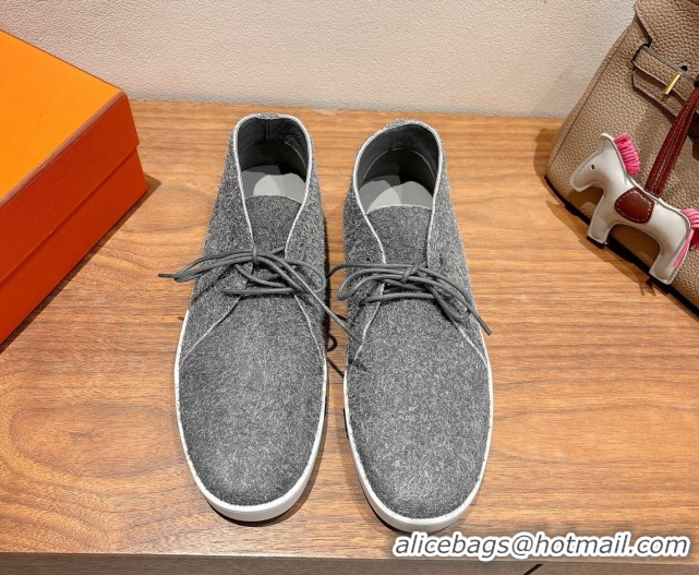 Shop Duplicate Hermes Klicker Sneakers in Fur Fiber Blue 2025 H251921