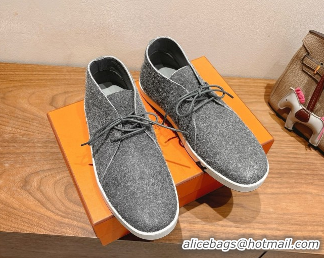 Shop Duplicate Hermes Klicker Sneakers in Fur Fiber Blue 2025 H251921