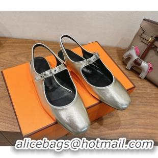 Luxury Cheap Hermes Kleo slingbacks flat in Calfskin leather with "H" Buckle Platine-Tone 2025 H251148