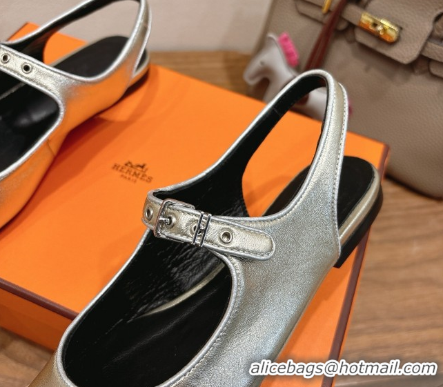Luxury Cheap Hermes Kleo slingbacks flat in Calfskin leather with 