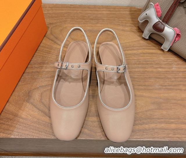 Luxury Hermes Kleo slingbacks flat in Calfskin leather with 