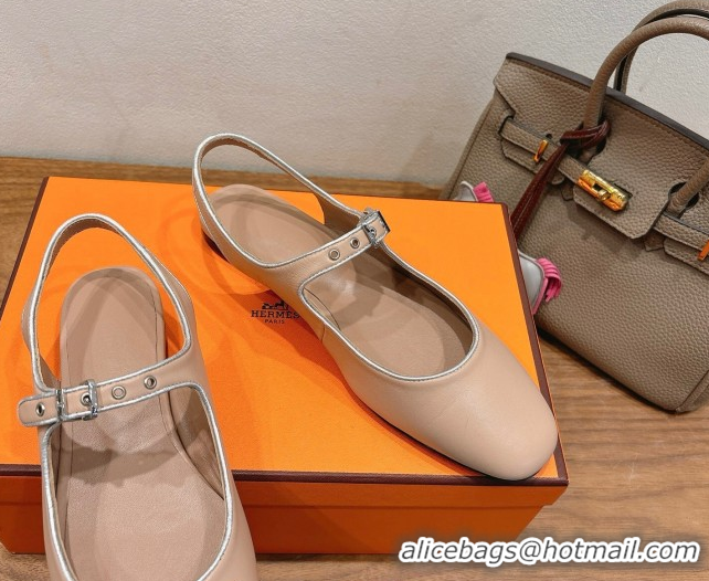 Luxury Hermes Kleo slingbacks flat in Calfskin leather with 