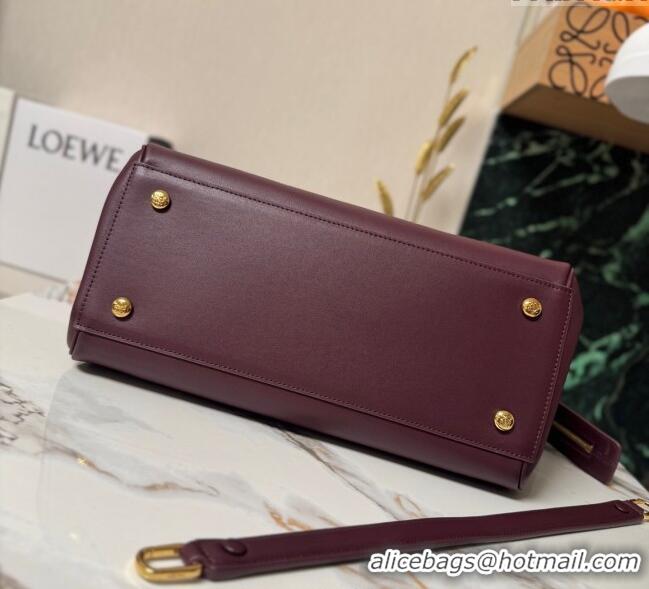 Buy Grade Loewe Large Madrid bag in supple calfskin 052510 Dark Burgundy 2025
