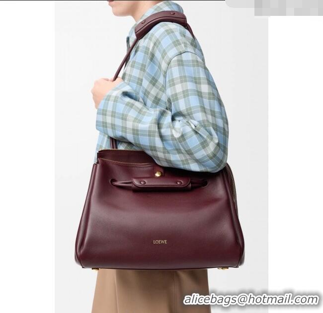 Buy Grade Loewe Large Madrid bag in supple calfskin 052510 Dark Burgundy 2025