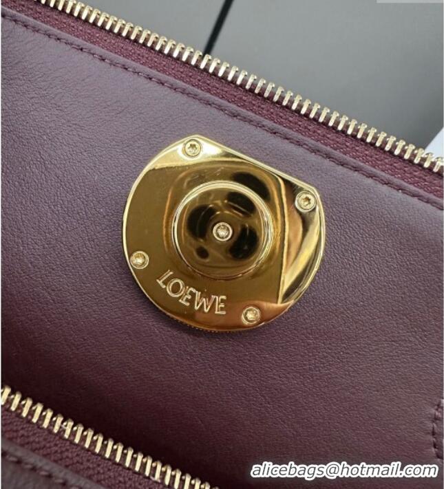 New Design Loewe Small Madrid bag in supple calfskin 012452 Dark Burgundy 2025