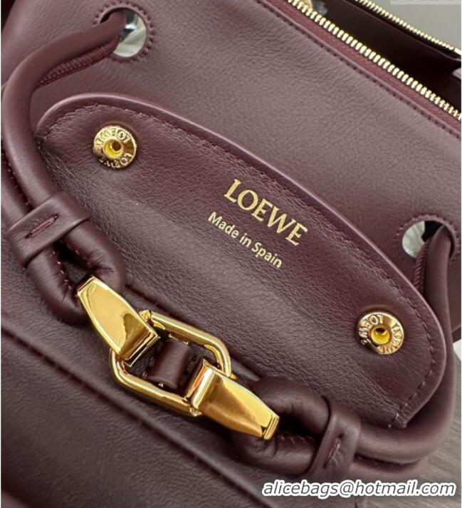 New Design Loewe Small Madrid bag in supple calfskin 012452 Dark Burgundy 2025