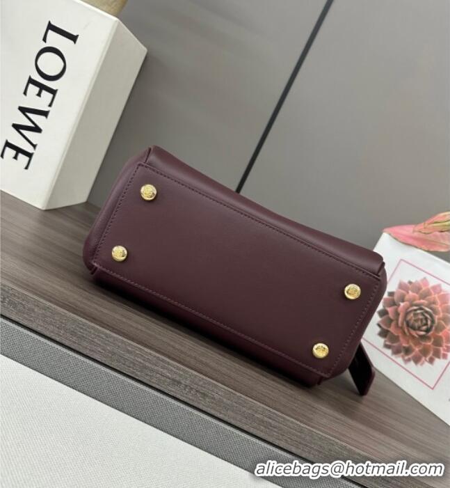 New Design Loewe Small Madrid bag in supple calfskin 012452 Dark Burgundy 2025