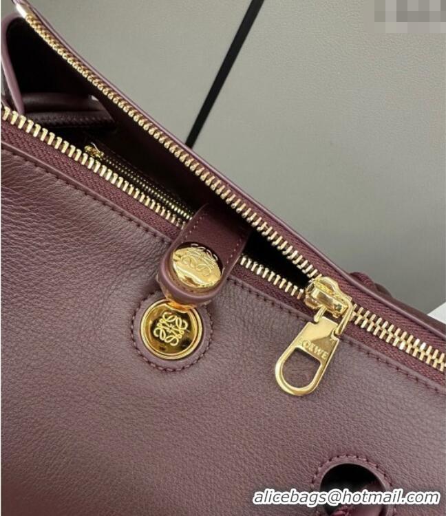 New Design Loewe Small Madrid bag in supple calfskin 012452 Dark Burgundy 2025