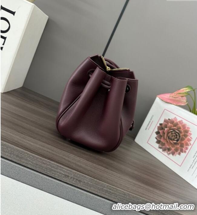 New Design Loewe Small Madrid bag in supple calfskin 012452 Dark Burgundy 2025