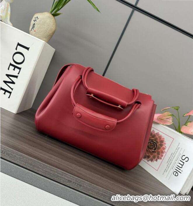 Top Quality Loewe Medium Madrid bag in supple calfskin 052451 Burnt Red 2025