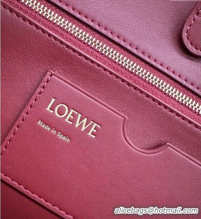 Top Quality Loewe Medium Madrid bag in supple calfskin 052451 Burnt Red 2025