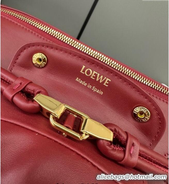 Top Quality Loewe Medium Madrid bag in supple calfskin 052451 Burnt Red 2025