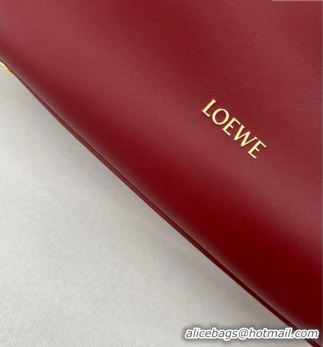 Top Quality Loewe Medium Madrid bag in supple calfskin 052451 Burnt Red 2025
