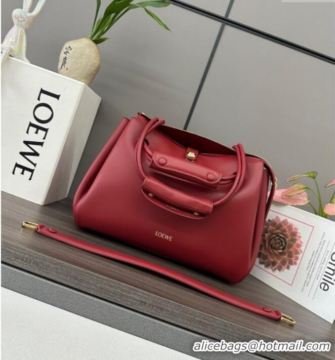 Top Quality Loewe Medium Madrid bag in supple calfskin 052451 Burnt Red 2025