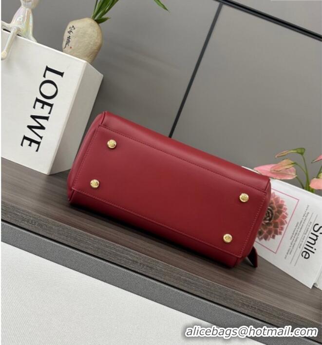Top Quality Loewe Medium Madrid bag in supple calfskin 052451 Burnt Red 2025