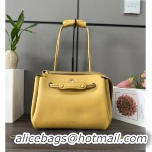 Original Cheap Loewe Medium Madrid bag in supple calfskin 052451 Yellow 2025