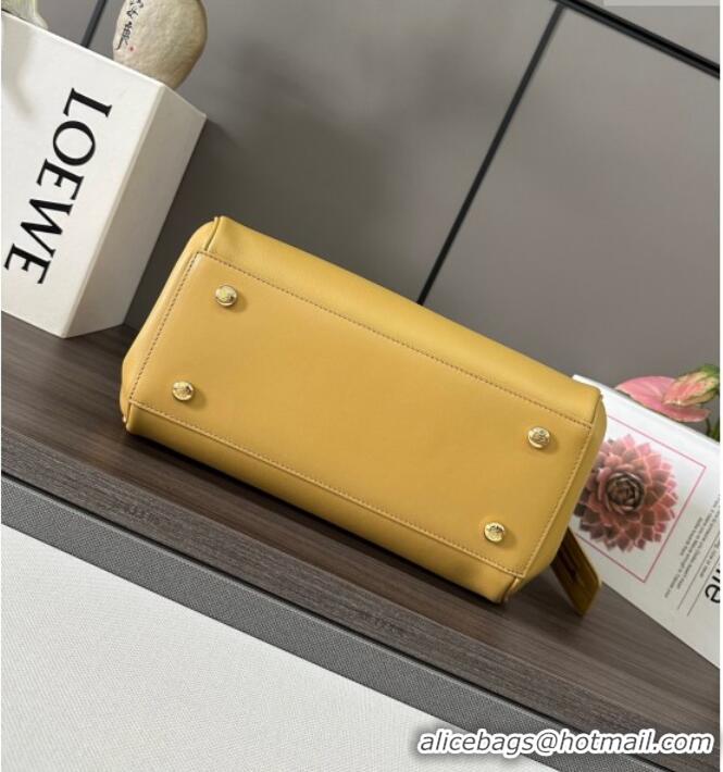 Original Cheap Loewe Medium Madrid bag in supple calfskin 052451 Yellow 2025