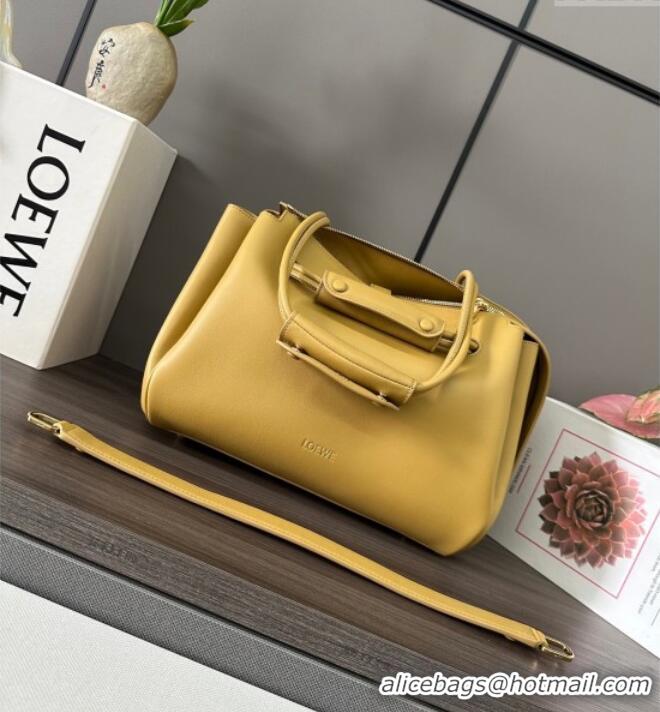 Original Cheap Loewe Medium Madrid bag in supple calfskin 052451 Yellow 2025