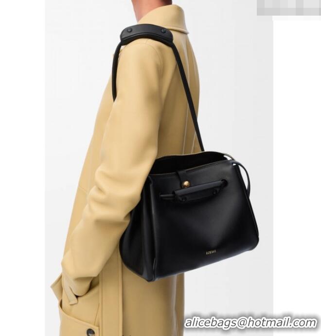 Top Quality Loewe Medium Madrid bag in supple calfskin 052451 Black 2025