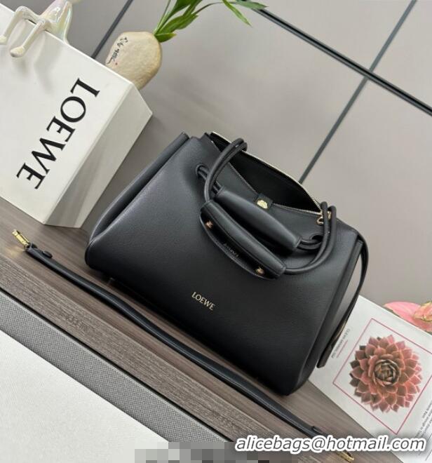 Top Quality Loewe Medium Madrid bag in supple calfskin 052451 Black 2025