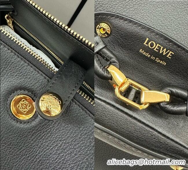 Top Quality Loewe Medium Madrid bag in supple calfskin 052451 Black 2025