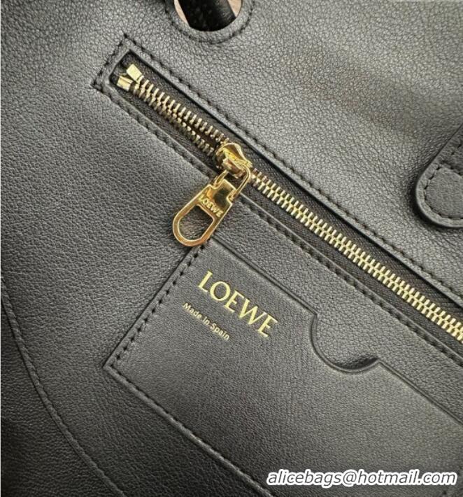 Top Quality Loewe Medium Madrid bag in supple calfskin 052451 Black 2025