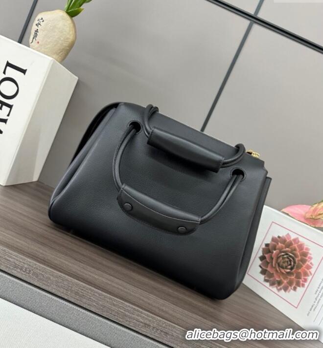 Top Quality Loewe Medium Madrid bag in supple calfskin 052451 Black 2025