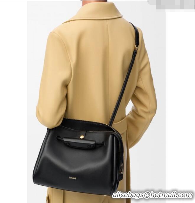 Top Quality Loewe Medium Madrid bag in supple calfskin 052451 Black 2025