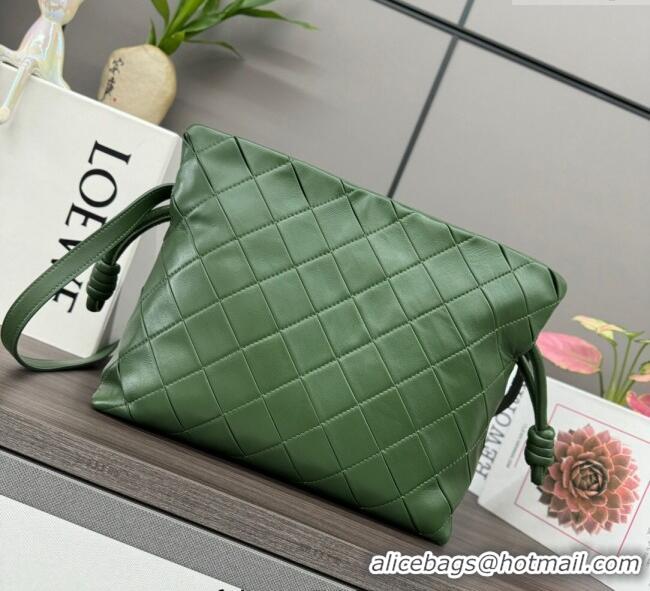 Discount Loewe Medium Flamenco clutch in quilted nappa lambskin 262487 Green 2025