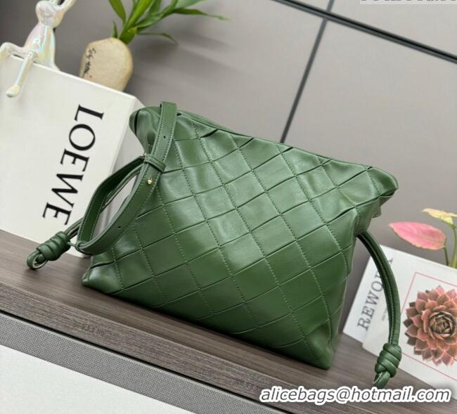 Discount Loewe Medium Flamenco clutch in quilted nappa lambskin 262487 Green 2025