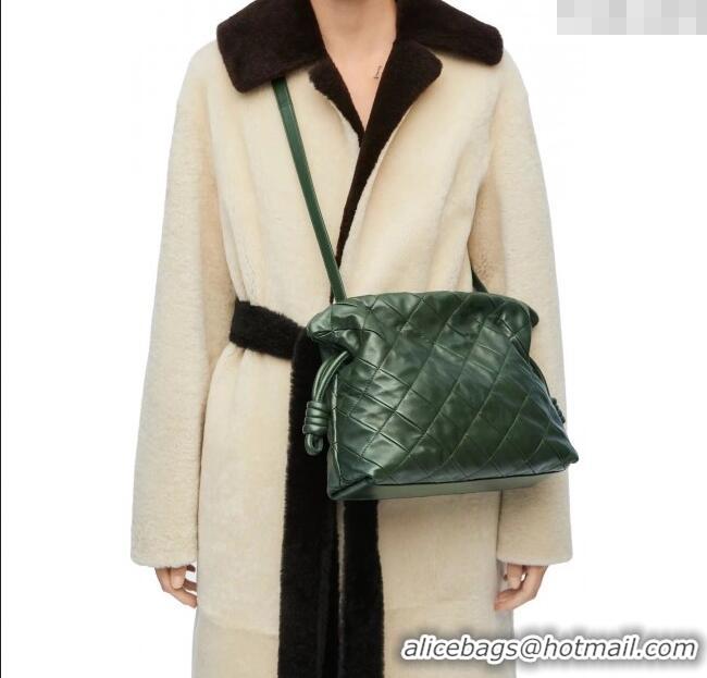 Discount Loewe Medium Flamenco clutch in quilted nappa lambskin 262487 Green 2025