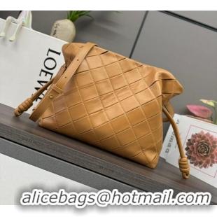 Luxury Cheap Loewe Medium Flamenco clutch in quilted nappa lambskin 262487 Brown 2025