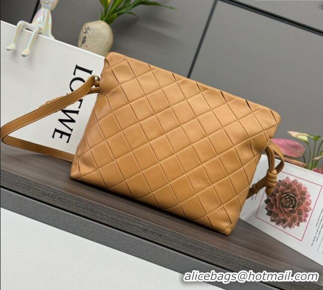 Luxury Cheap Loewe Medium Flamenco clutch in quilted nappa lambskin 262487 Brown 2025