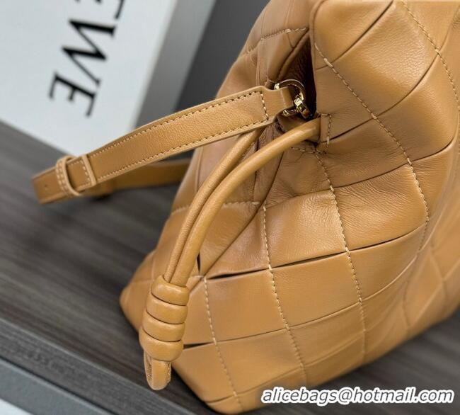 Luxury Cheap Loewe Medium Flamenco clutch in quilted nappa lambskin 262487 Brown 2025