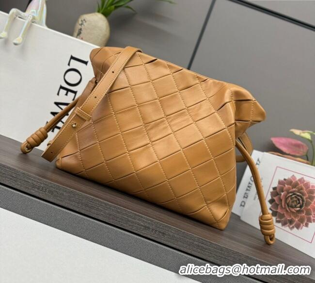 Luxury Cheap Loewe Medium Flamenco clutch in quilted nappa lambskin 262487 Brown 2025