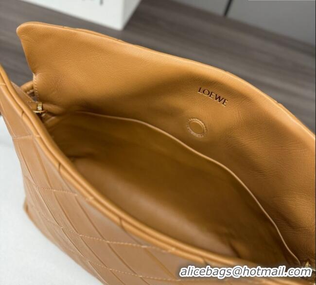 Luxury Cheap Loewe Medium Flamenco clutch in quilted nappa lambskin 262487 Brown 2025