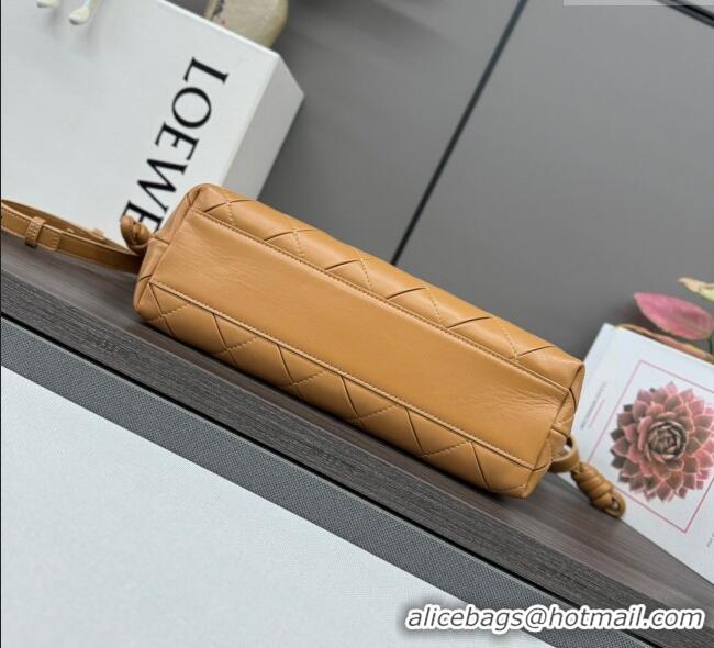 Luxury Cheap Loewe Medium Flamenco clutch in quilted nappa lambskin 262487 Brown 2025