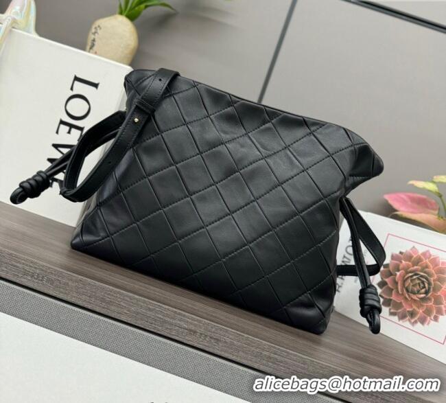 Well Crafted Loewe Medium Flamenco clutch in quilted nappa lambskin 262487 Black 2025