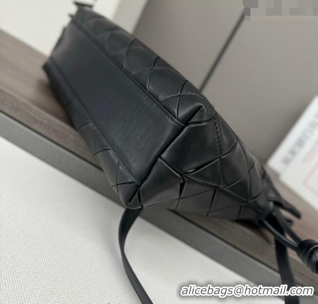 Well Crafted Loewe Medium Flamenco clutch in quilted nappa lambskin 262487 Black 2025