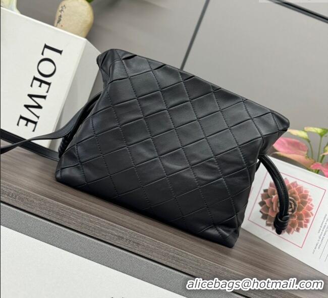 Well Crafted Loewe Medium Flamenco clutch in quilted nappa lambskin 262487 Black 2025