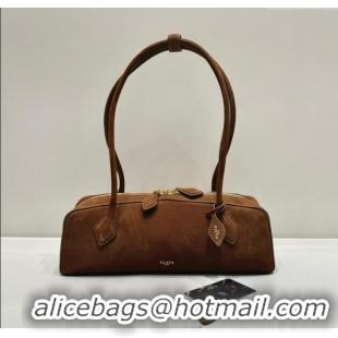Top Quality Alaia Le Tecket Medium Long Shoulder bag in Nubuck Leather 0802 Brown 2025