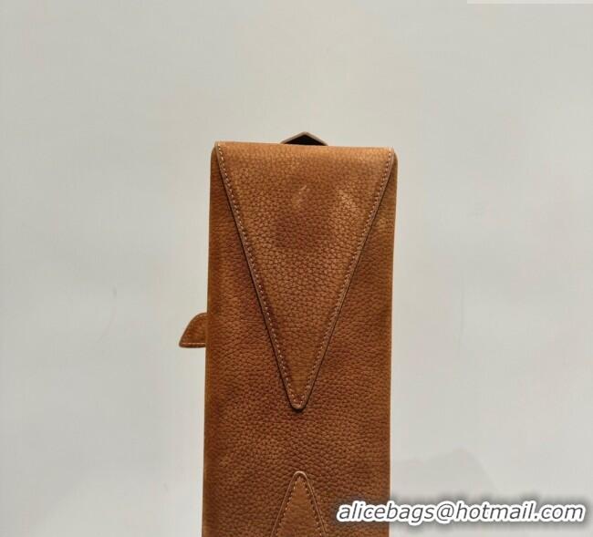 Top Quality Alaia Le Tecket Medium Long Shoulder bag in Nubuck Leather 0802 Brown 2025