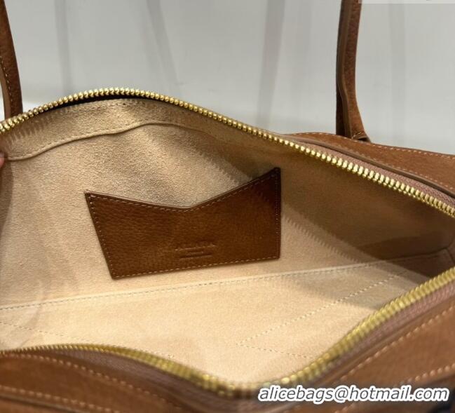 Top Quality Alaia Le Tecket Medium Long Shoulder bag in Nubuck Leather 0802 Brown 2025
