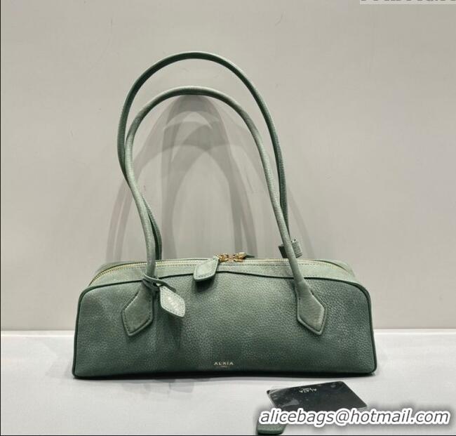 New Fashion Alaia Le Tecket Medium Long Shoulder bag in Nubuck Leather 0802 Sage Green 2025