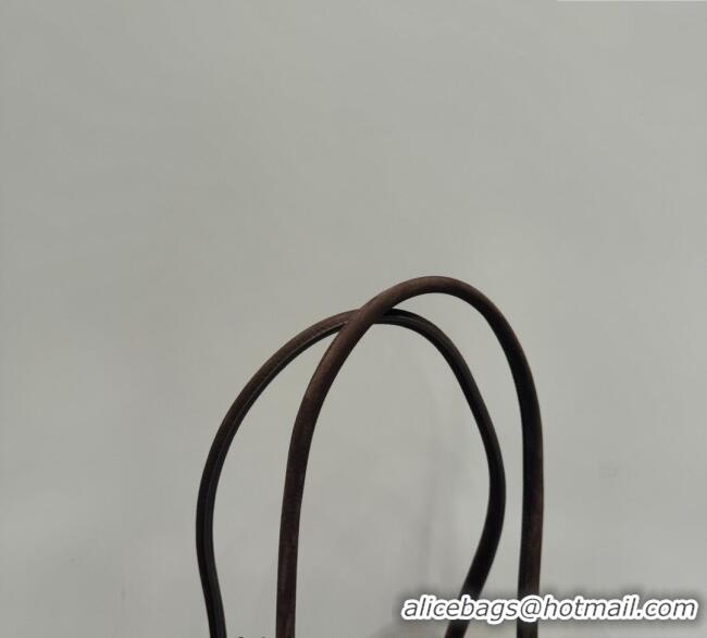 Original Cheap Alaia Le Tecket Medium Long Shoulder bag in Nubuck Leather 0802 Dark Coffee 2025