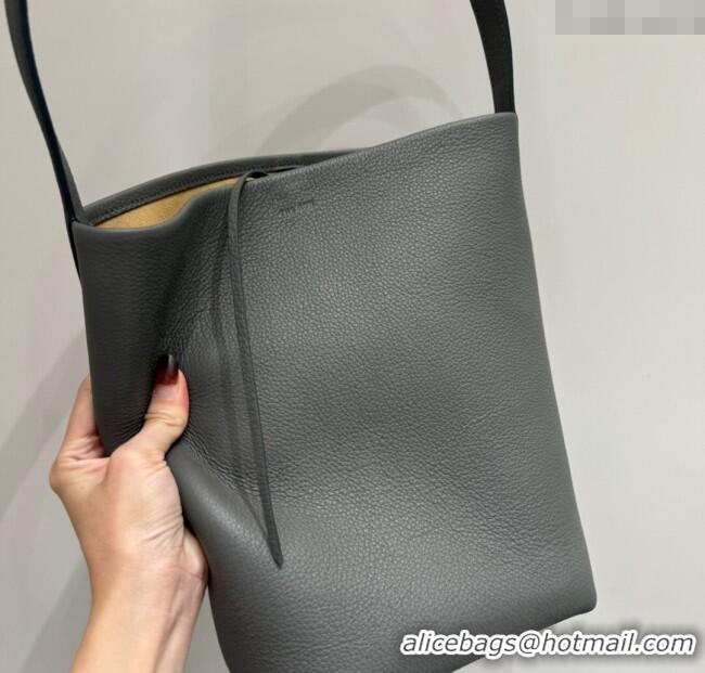 Famous Brand The Row Medium N/S Park Tote Bag in Grained Leather 0802 Timouse Grey 2025