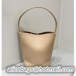 Top Design The Row Medium N/S Park Tote Bag in Grained Leather 0802 Milk Tea 2025