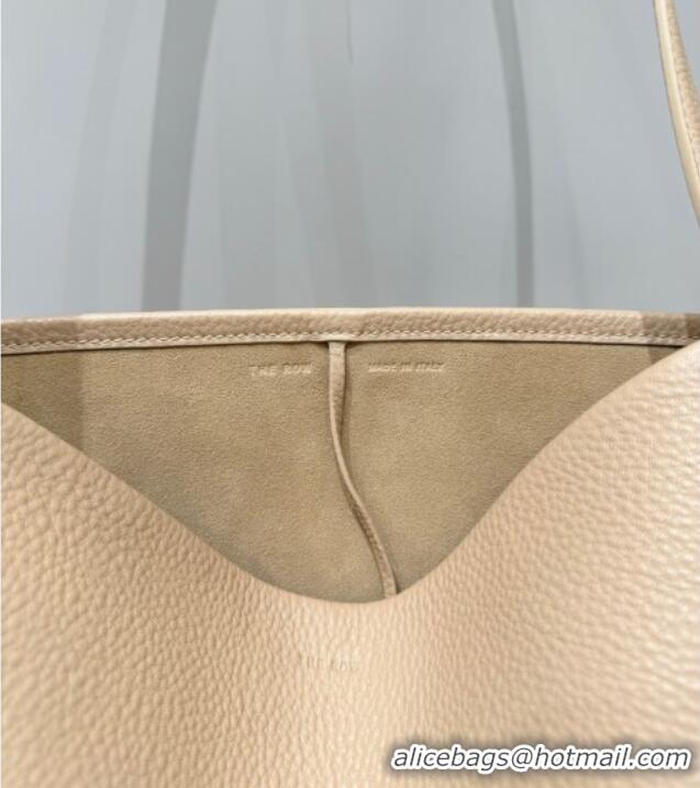Top Design The Row Medium N/S Park Tote Bag in Grained Leather 0802 Milk Tea 2025