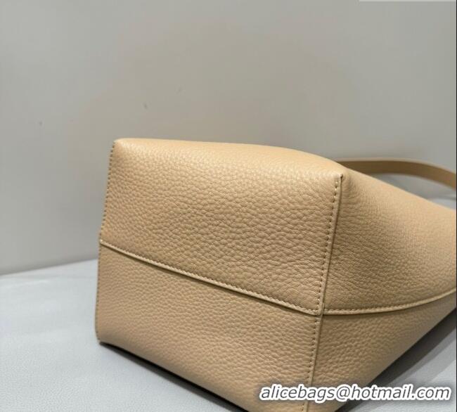 Top Design The Row Medium N/S Park Tote Bag in Grained Leather 0802 Milk Tea 2025