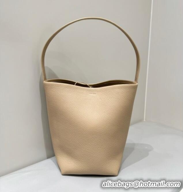 Top Design The Row Medium N/S Park Tote Bag in Grained Leather 0802 Milk Tea 2025